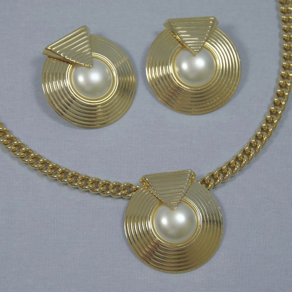 VTG 80s Park Lane Deco Style Necklace & Earrings
